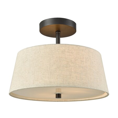 Thomas Morgan 15'' Wide 2Light Semi Flush Mount, Oil Rubbed Bronze CN600361